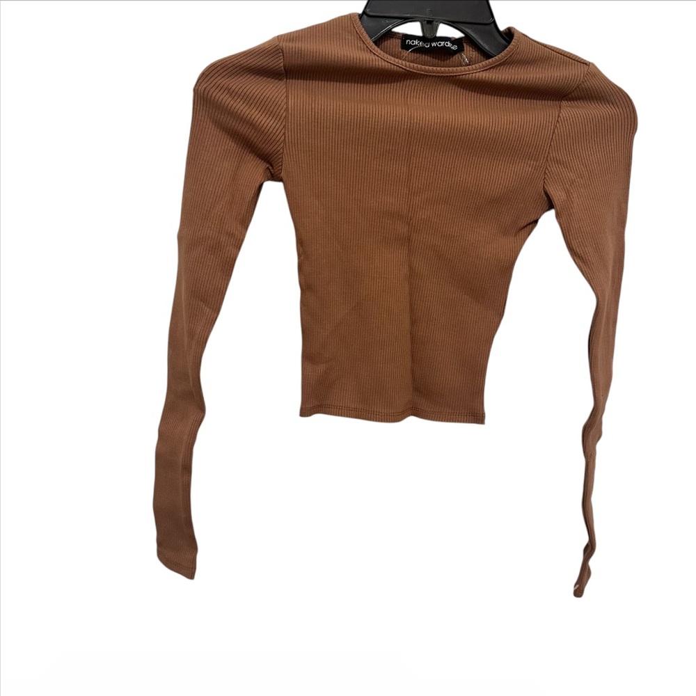 Naked Wardrobe new without tags Long Sleeve Ribbed Crop Top size XS